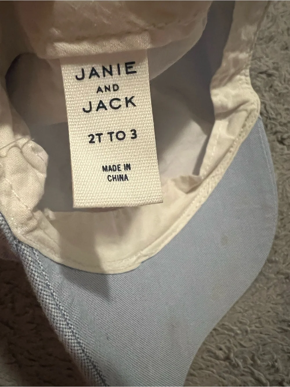 Janie and Jack Cream-Lined Light Blue Hat